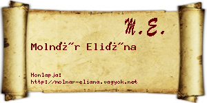 Molnár Eliána névjegykártya